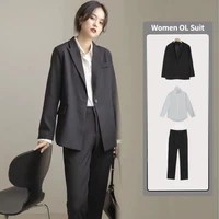 Autumn Women OL Business Suit Long Sleeve Office Lady Temperament Professional Attire Female Interview Western-Style Clothes Set