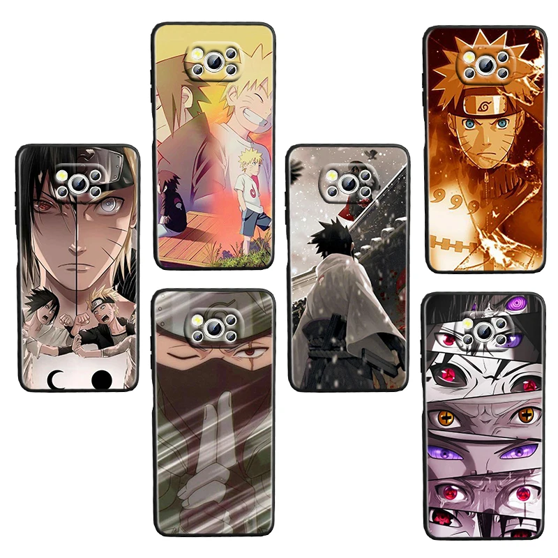 

Anti Drop New Japan Anime Naruto For Xiaomi Civi Mi Poco X3 NFC F3 GT M4 M3 M2 X2 F2 Pro C3 F1 Black luxury Silicone Phone Case