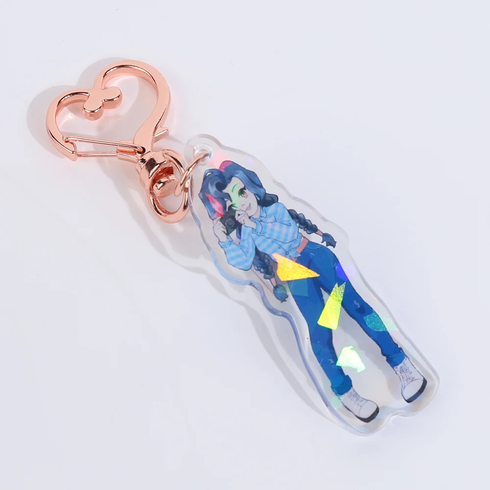 

Double Sided Hologram Glitter Clear Charms Custom Anime Epoxy Rainbow Acrylic Keychains