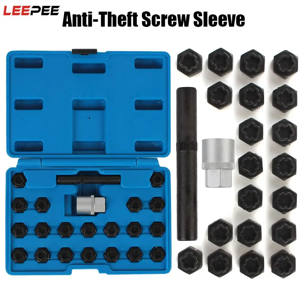 

Wheel Lock Lugnut Locking Key Socket Lug Nut 22PCS Car Disassembly Tool For BMW Removal Install Socket Anti-Theft Screw Sleeve