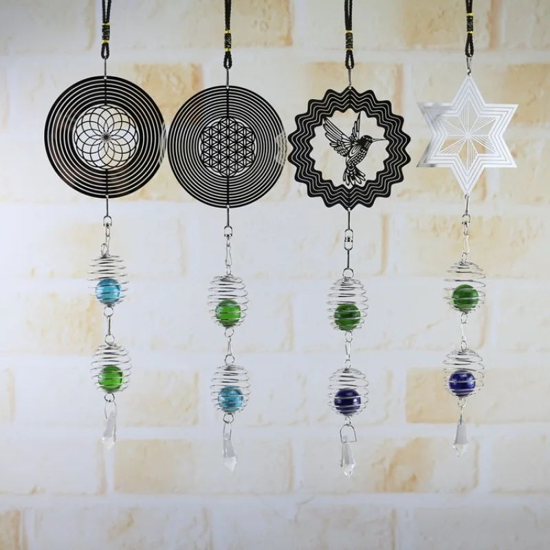 

Vintage DIY Rotary Wind Chime Creative Features Novel Metal Pendant Crafts Home Decorations