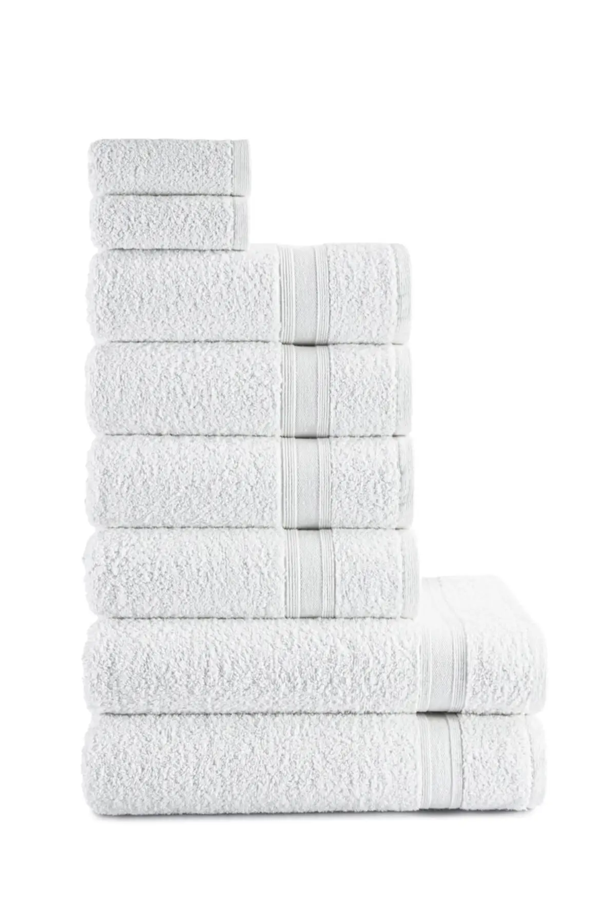 Ares White Soft Hotel Home Bathroom Towel Set Kit