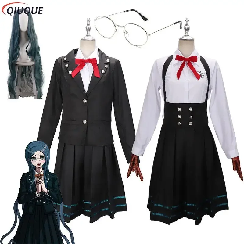 Danganronpa V3 Shirogane Tsumugi карнавальный костюм парик очки женские JK униформа игры аниме
