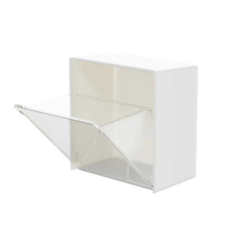 

2/4/5PCS Flip Container Box Punch-free Wall Mounted Lipstick Storage Box Cotton Buds Adhesive Storage Dispenser Multifunctional