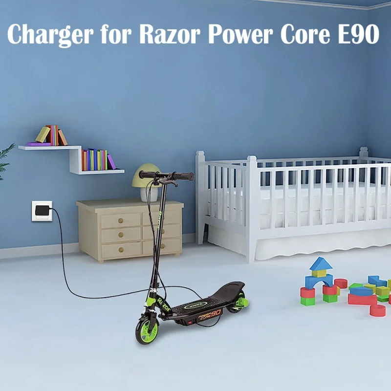 

12V 1A Power Adapter Charger for Razor Power Core 90 E90 E95 95,ePunk, XLR8R, Electric Scooter Scream Machine, Kids Ride On Toys