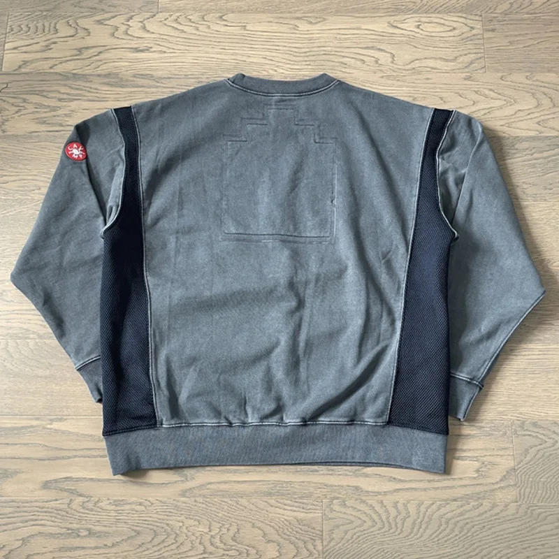 

C.E CAVEMPT Goog Quality Washed Batik Sweatshirts Men Heavy Fabric Cav Empt Patchwork Air-mesh Fashion Crewneck Hoodies