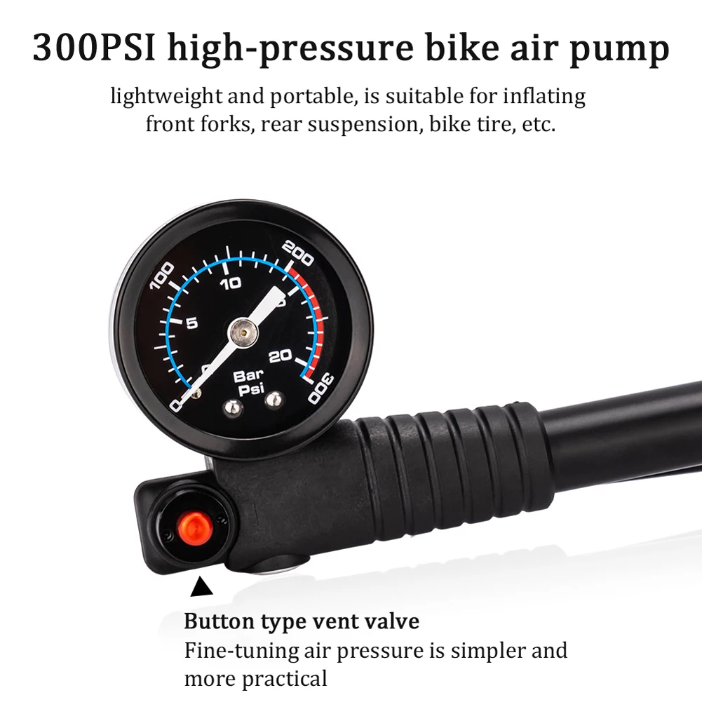 Насос велосипедный ZTTO 300PSI амортизационный насос высокого давления для горных