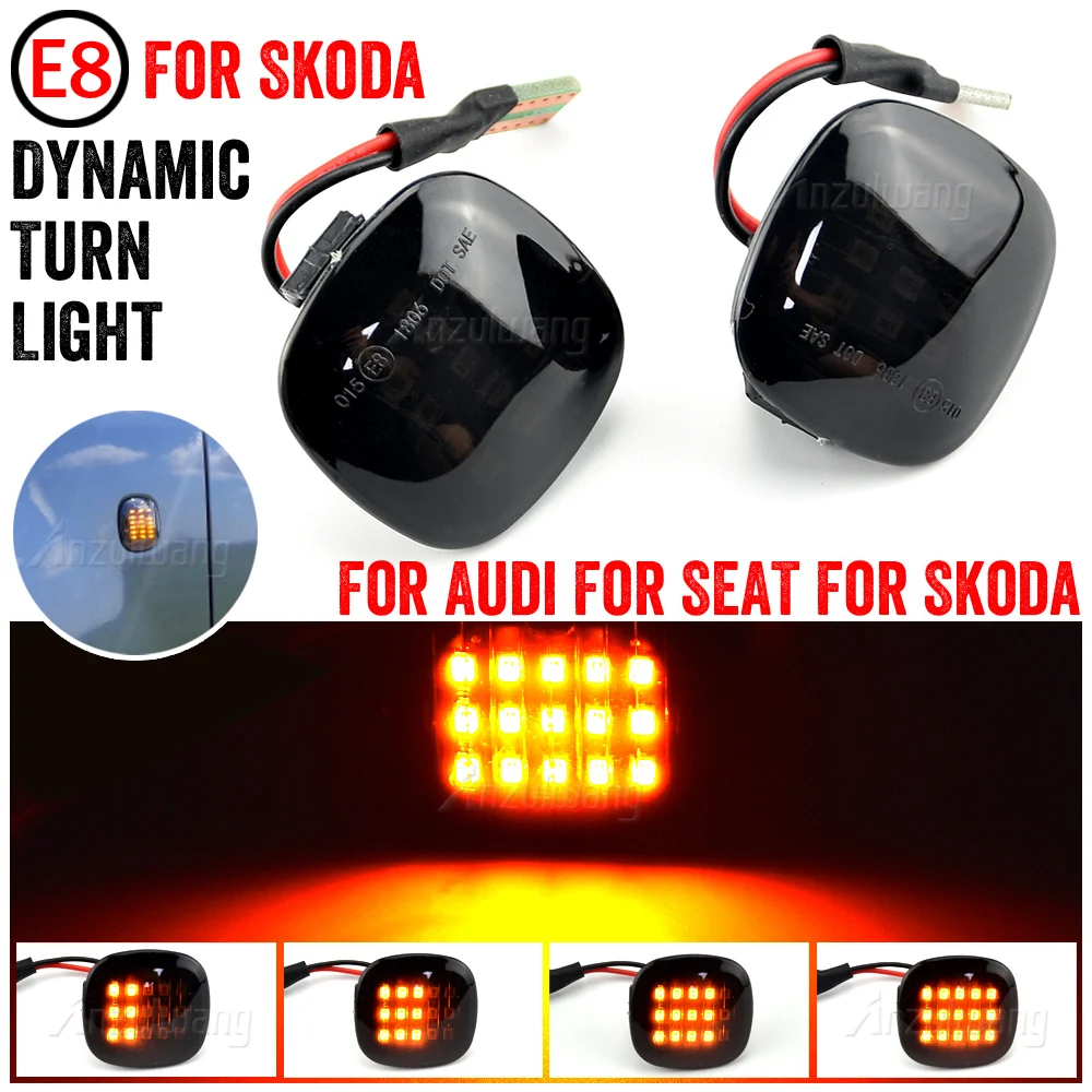 

LED Dynamic Blinker Side Marker Turn Signal Light Repeater Indicator For Skoda Fabia Octavia Mk1 Mk2 Roomster Rapid NH3 Seat