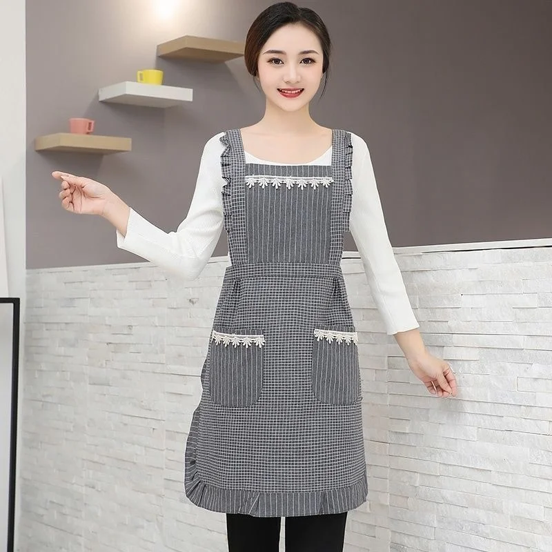 

Cute Cartoon Rabbit Kitchen Apron for Men Women Home Cleaning Tools Pink White Waterproof Apron Cotton Linen Easy to Clean House