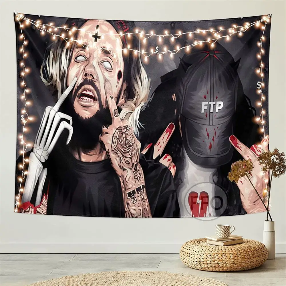 $uicideboy$ Мем Ткань для висячей на стене Декор комнаты Kawaii Музыкальный альбом Макраме Эстетическое украшение дома Вечеринка фоны.