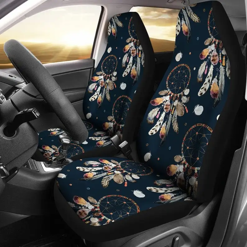 

Dream Catcher Pattern Black Car Seat Covers Pair, 2 Front Seat Covers, Car Seat Covers, Car Seat Protector, Car Accessory