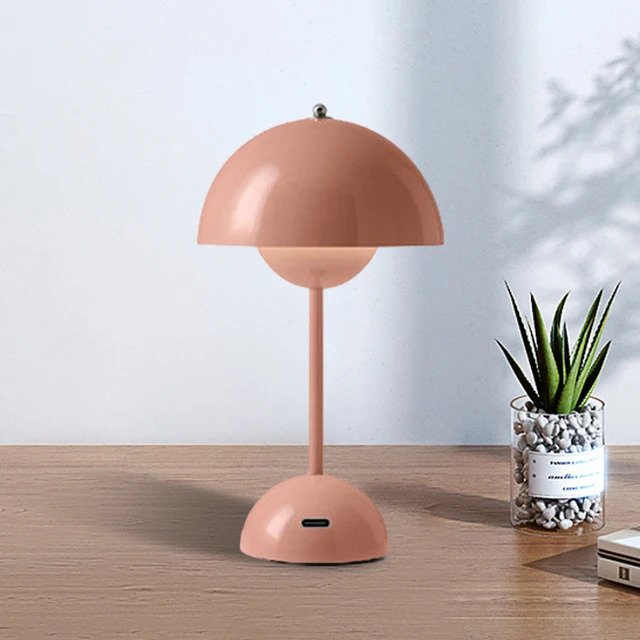 Mushroom Flower Bud LED Table Lamps Rechargeable Desk Lamp Touch Night Light For Bedroom Restaurant Cafe Modern Decoration Gifts 5