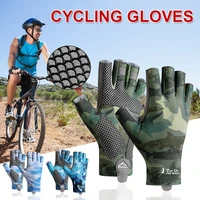 outdoor cycling fishing gloves ice silk breathable sun protection gloves non slip grip for men fishing boating kayaking fitness