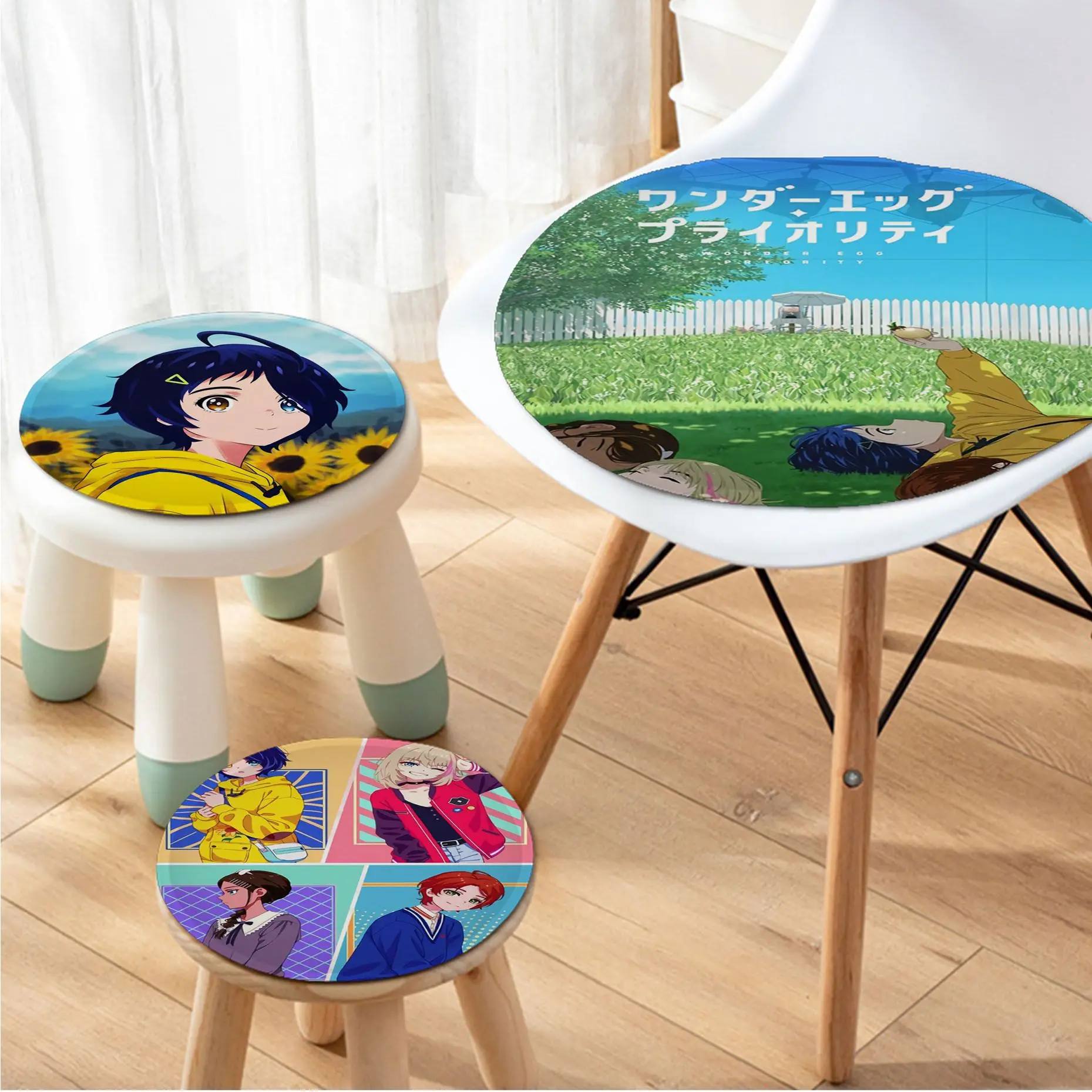 

Anime Wonder Egg Priority Four Seasons Chair Cushion Soft Office Car Seat Comfort Breathable 45x45cm Outdoor Garden Cushions