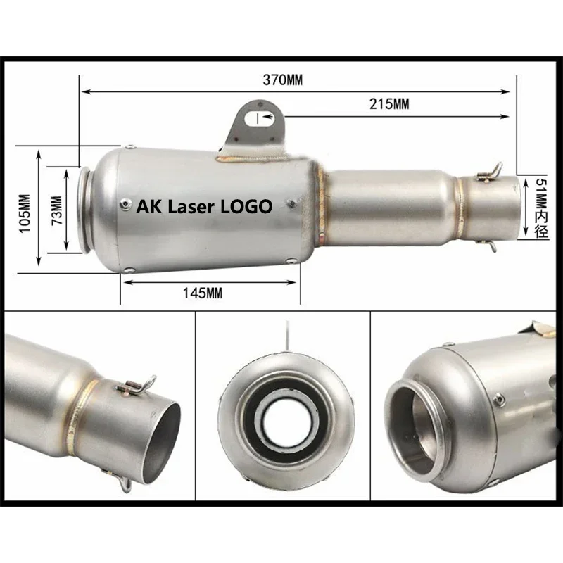 51 мм выхлопной глушитель для мотоцикла GP Racing Escape с дБ Killer Dukati 696 848 tmax 500 530 crf 230 vespa