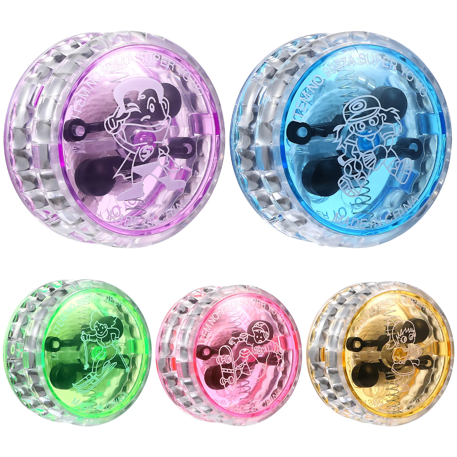 

5 Pcs Luminous Yo-yo Balls Children Puzzle Fingertip Toy Playthings Plastic Toys