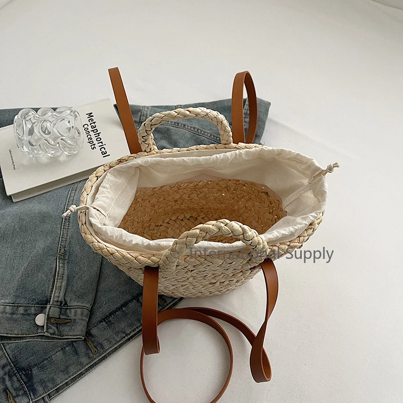 Дизайнерская Соломенная Сумка Через Плечо 2024 Богемная Сумка-тоут Летняя Пляжная