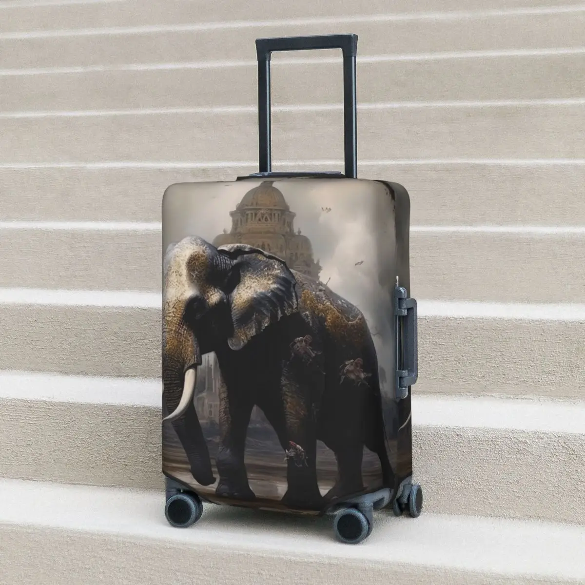 

Elephant Suitcase Cover Gothic Mystic Flight Business Practical Luggage Accesories Protector