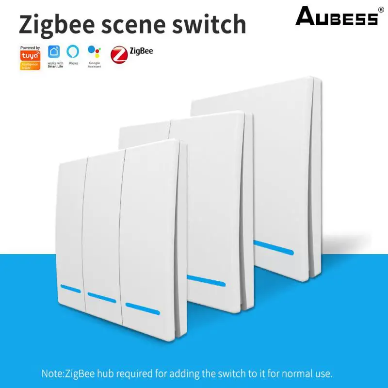 

Умный выключатель Tuya Zigbee, 220 В, без нейтрального провода, требуется 1/2/3 кнопочный настенный выключатель света, поддержка Smart Lfie Alexa Google Home