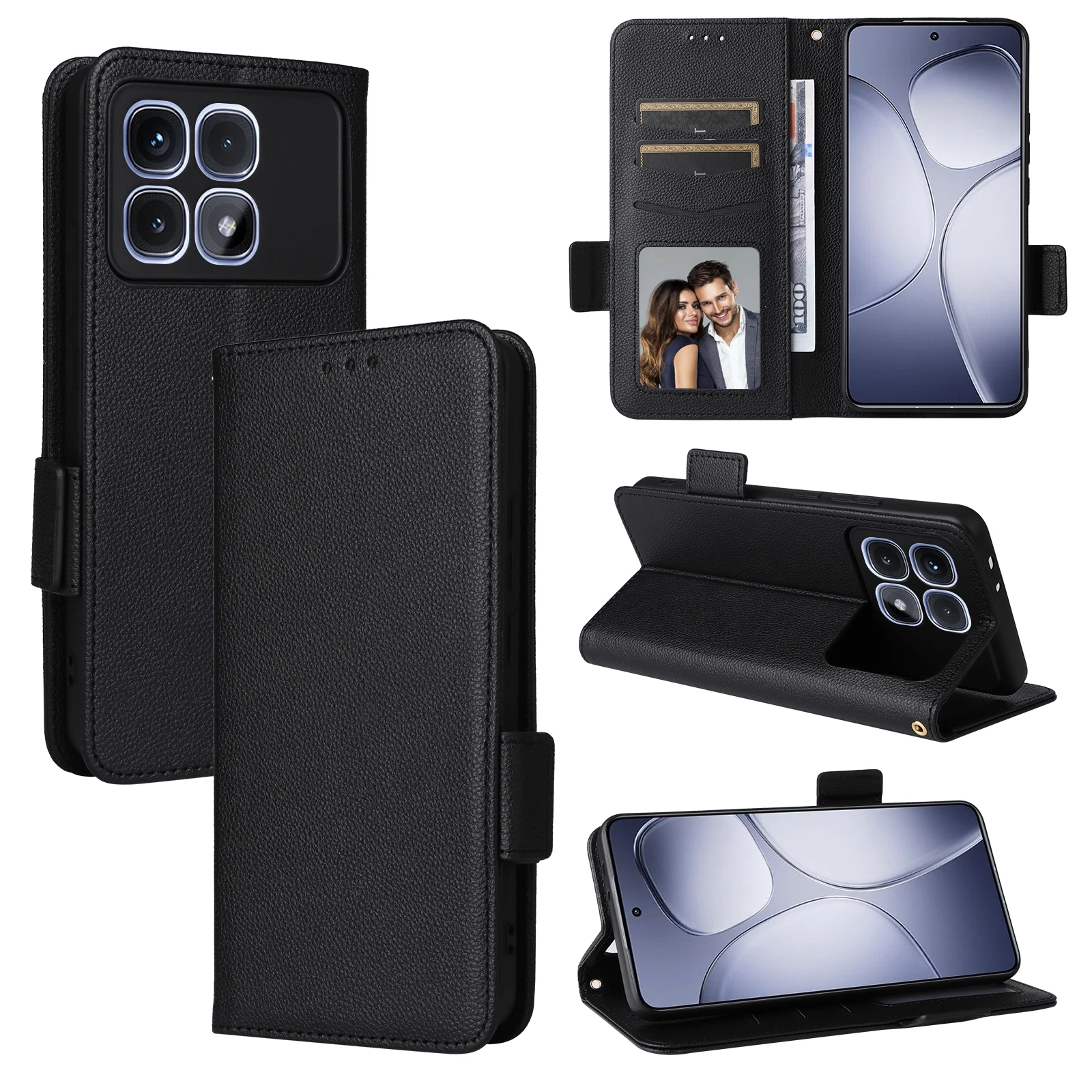 Чехол-кошелек с слотом для карт Xiaomi Redmi K70 ультрамагнитный кожаный флип-чехол