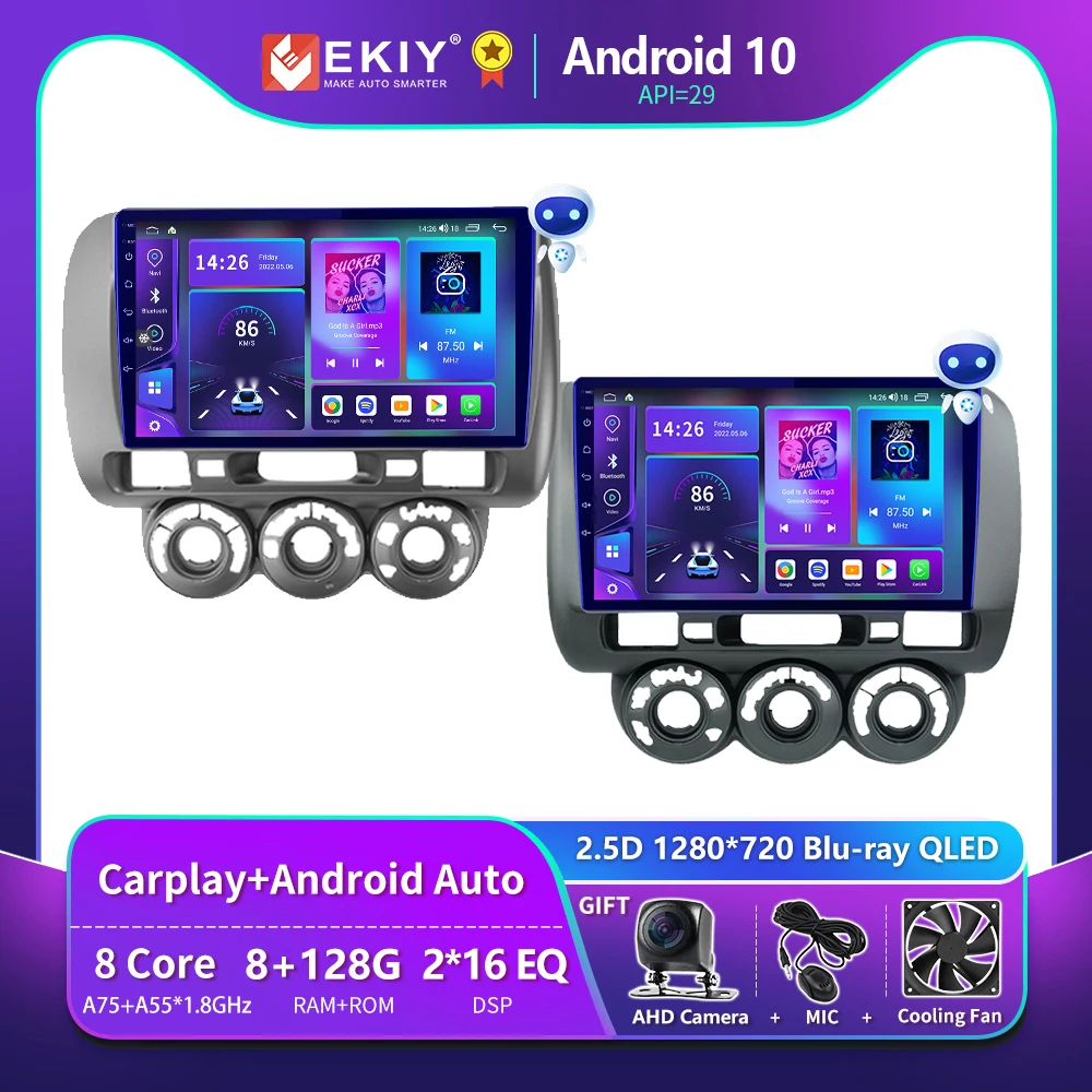 

EKIY T900 Android 10 Car Radio For HONDA JAZZ City 2002 - 2007 QLED Multimedia Player Navigation GPS Android Auto CarPlay Stereo