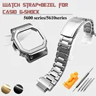 Металлический чехол + ремешок для G-shock DW56005610 GW5600E, ремешок из нержавеющей стали для часов Casio DWGW5000 DW5035, аксессуары для часов