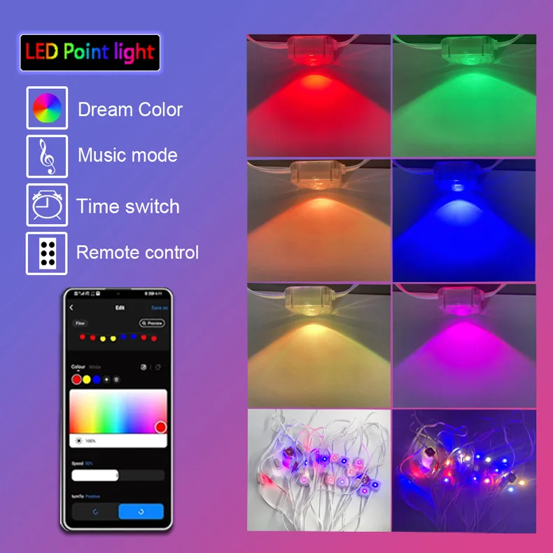 108 футов светодиодный постоянный уличный RGBW карнизный светильник 72 светодиода