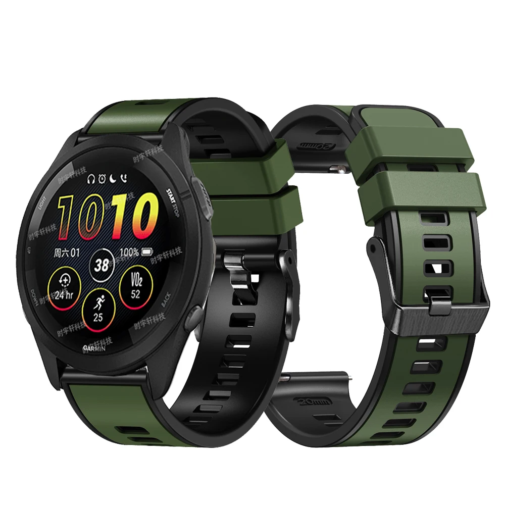 

Ремешок силиконовый для наручных часов Garmin Forerunner 265 255, музыка 55/CAME Sq 2/2 Plus, быстросъемные аксессуары, 20 мм 22 мм