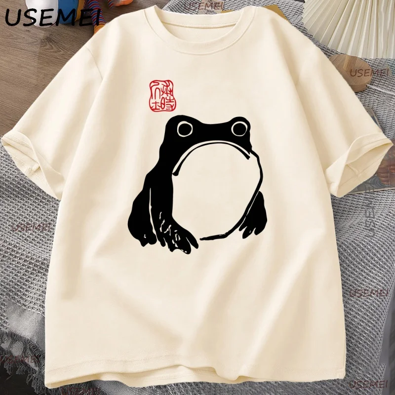 Фото Японская футболка с лягушкой Matsumoto Hoji Toad, мужская футболка с коротким рукавом Y2k, мужская одежда, повседневная футболка высокого качества №3