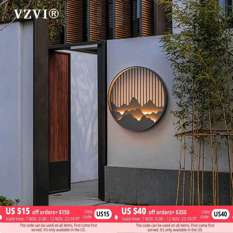 Дешево Китайский водонепроницаемый настенный светильник VZVI, уличсветодиодный ная лампа 6 Вт, настенный светильник для виллы, сада, двора, дорожек, ...