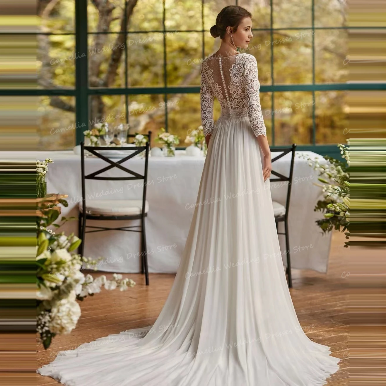 Женское платье-Русалка с длинным рукавом классическое свадебное платье в