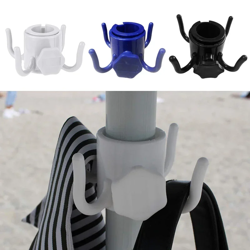 

Durable Beach Umbrella Hanging Hook 4 Prongs Screw Lock ABS Towels Camera Bags Clothes Hanger Camping Holder Trip Clip