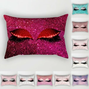 Cute Eye Lash Pillowcase Cushion Cover Lumbar Throw Pillow Home Decor 30*50cm