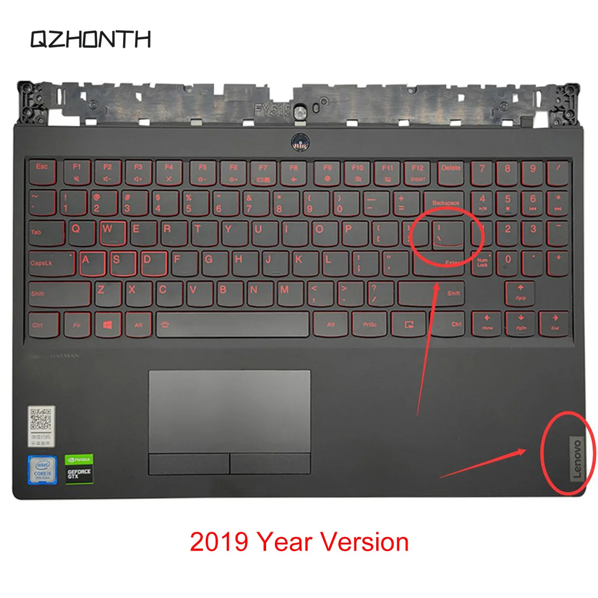 Новинка для Lenovo Legion Y530 Y530-15ICH Y7000 верхний корпус с подсветкой клавиатуры красный -