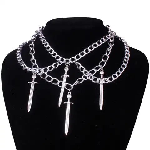 Аксессуары Kpop, стильное ожерелье, крутые многослойные цепи, Массивное колье для женщин, женская бижутерия, подарок лучшему другу