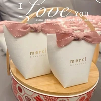 new creative 2022 french wedding candy boxes merci beaucoup boxes white candy box bride to be happy wedding supplies
