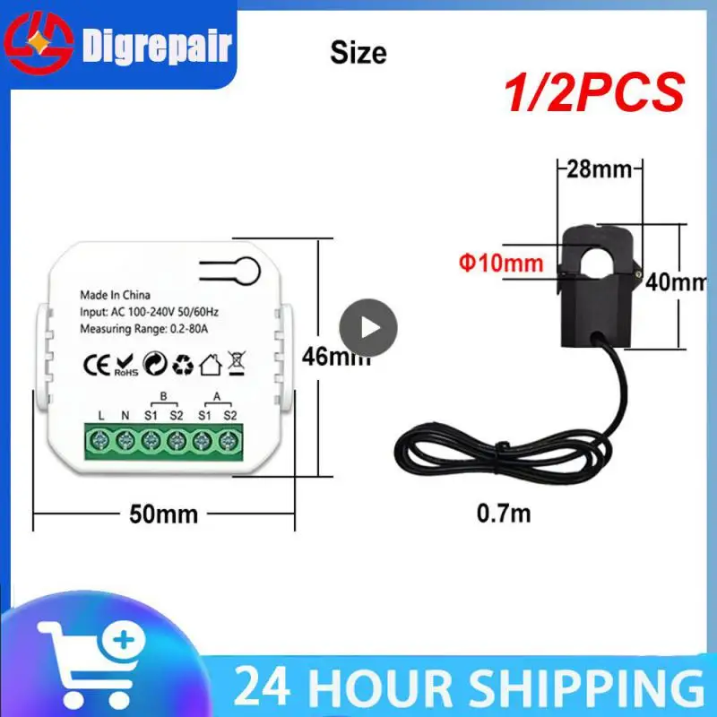 

1/2 шт., двухсторонний измеритель энергии Tuya, Wi-Fi, 1/2 каналов