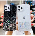 Блестящий силиконовый чехол для iPhone 13 12 11 Pro Max Mini 7 8 6 6S Plus XR X XS Max, прозрачный чехол с блестками