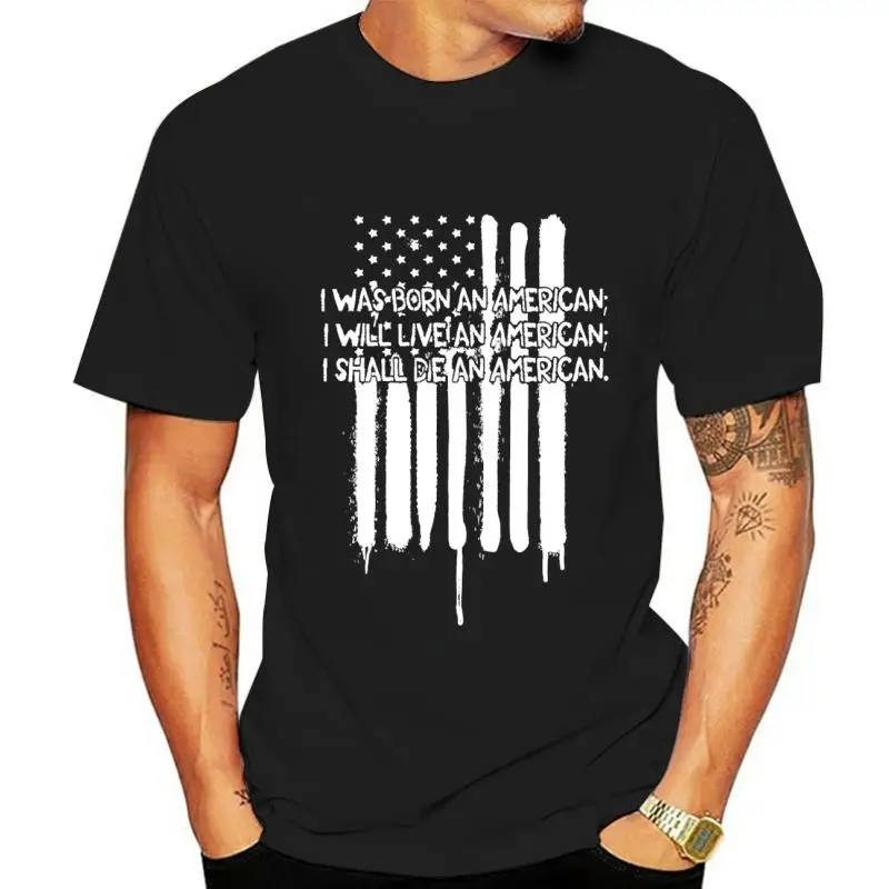 

Black Ink Men Born Live & Die an American T Shirt (MT711)