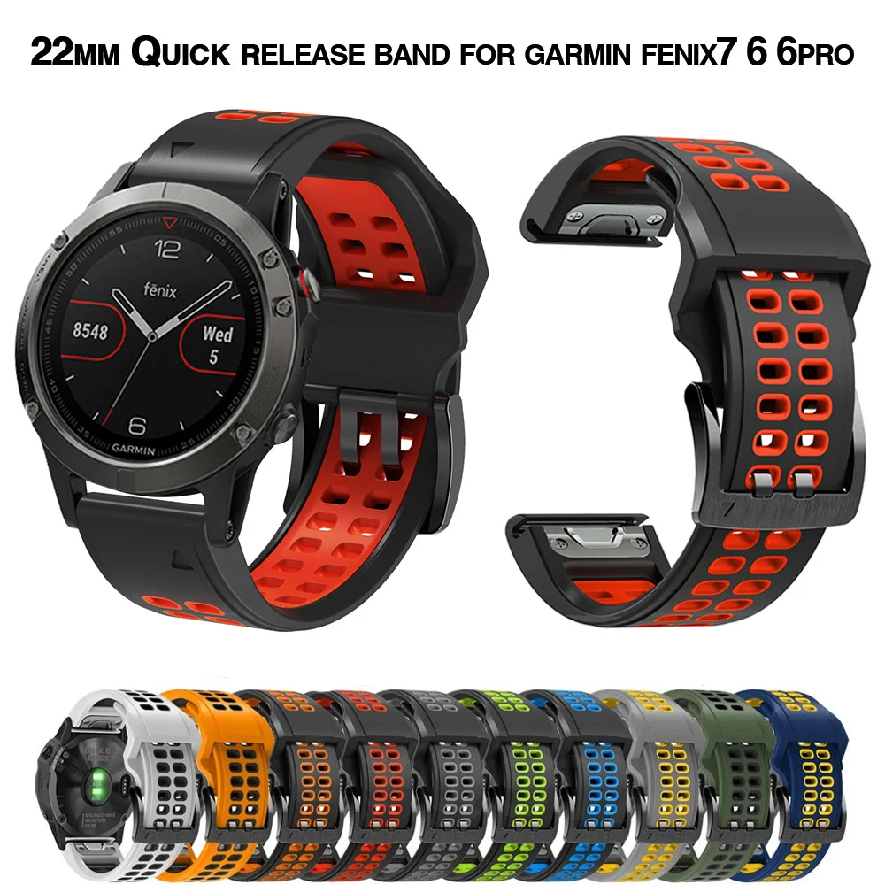 

Garmin Fenix 7 Band 22mm Easy-fit Silicone Watch Strap Bracelet for Fenix 5/Fenix 5 Plus/Fenix 6/Fenix 6 Pro/Fenix 7 Smartwatche
