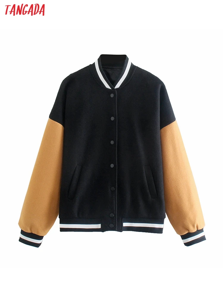 

Женское шерстяное пальто в стиле пэчворк, с длинным рукавом и карманами