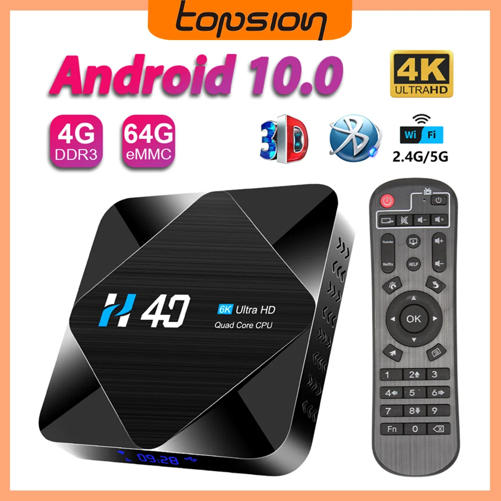ТВ-приставка android 10 2 4G и 5 8G Bluetooth медиа Wi-Fi H616 плеер 6K 3D видео 4 ГБ 32 64 Гб YouTube smart tv
