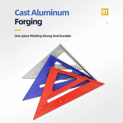 Треугольная линейка 7 дюймов, деревообрабатывающий набор из алюминиевого сплава, квадратные измерения, фотометрические приборы, угловой транспортир, треугольная линейка