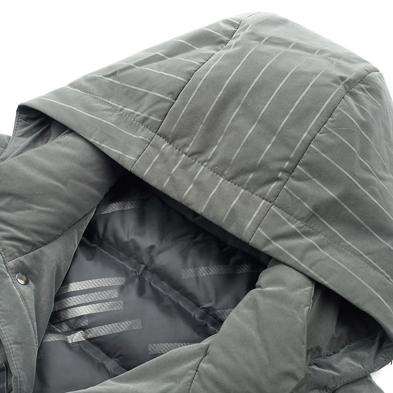 New Winter Men's Down Jacket Long Sleeve Jackets Hooded High-end Coat Leisure Warm White Duck Down