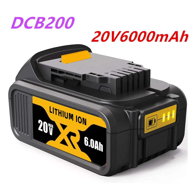 

20V6000mAh Ersatz Lithium-Ion Batterie Mit 3A DCB112 Ladegerät Für Dewalt DCB180 DCB181 DCB181-xj DCB200 DCB200-batterie