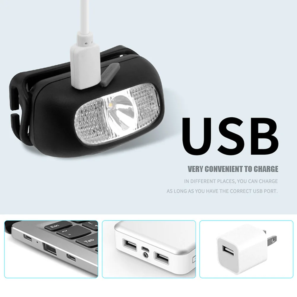 

Led Torch Headlamp Camping Night Fishing Running USB Charging Adjustable Angle Portable Outdoor Elastic Band Waterproof Cycling