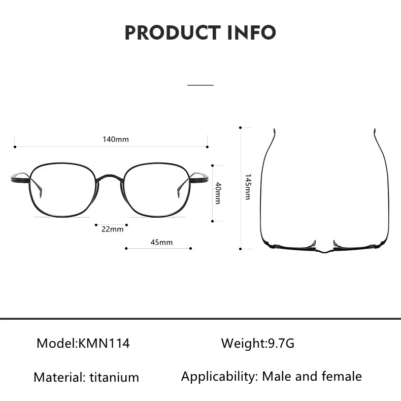 Ультратонкая титановая оправа 9g в японском винтажном стиле овальной формы для