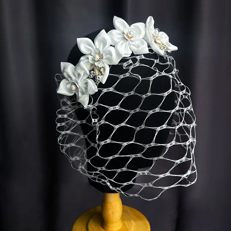 

New Bridal Headwear Handmade Mesh Flower Headband Super Fairy Studio Hair Accessories Wedding Dress Styling Headband