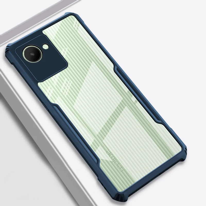 

Rzants для OPPO Realme C30 тонкий телефон Жесткий [Жук] ударопрочный высокий кристально чистый чехол для телефона