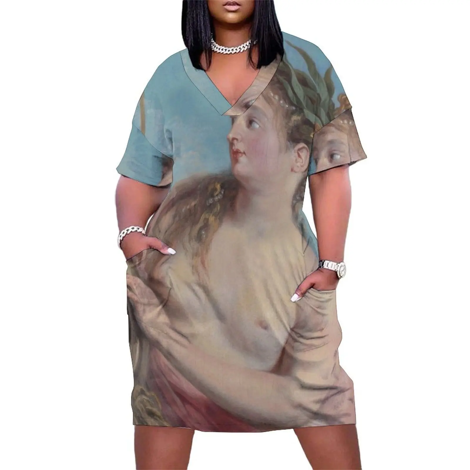 Nymphe de fontaine-Антуаан Ватто свободное платье с карманами одежда для выпускного